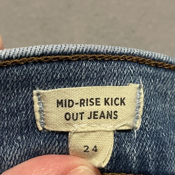 Madewell Jeans Womens 24 Light Wash Mid Rise Kick Out Denim Stretch Casual - Picture 5 of 13